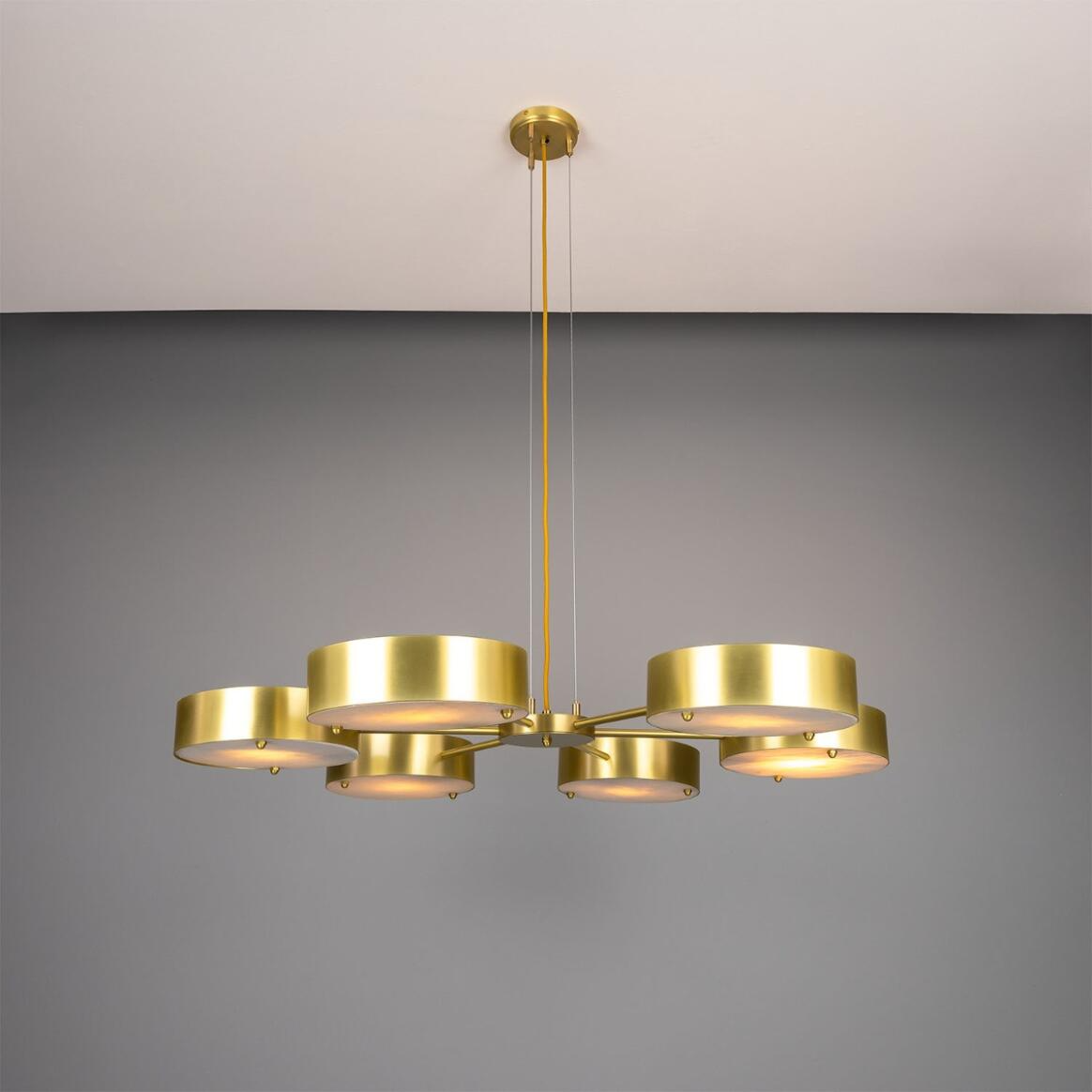 Mullan Stirling Alabaster Chandelier - Satin Brass Finish