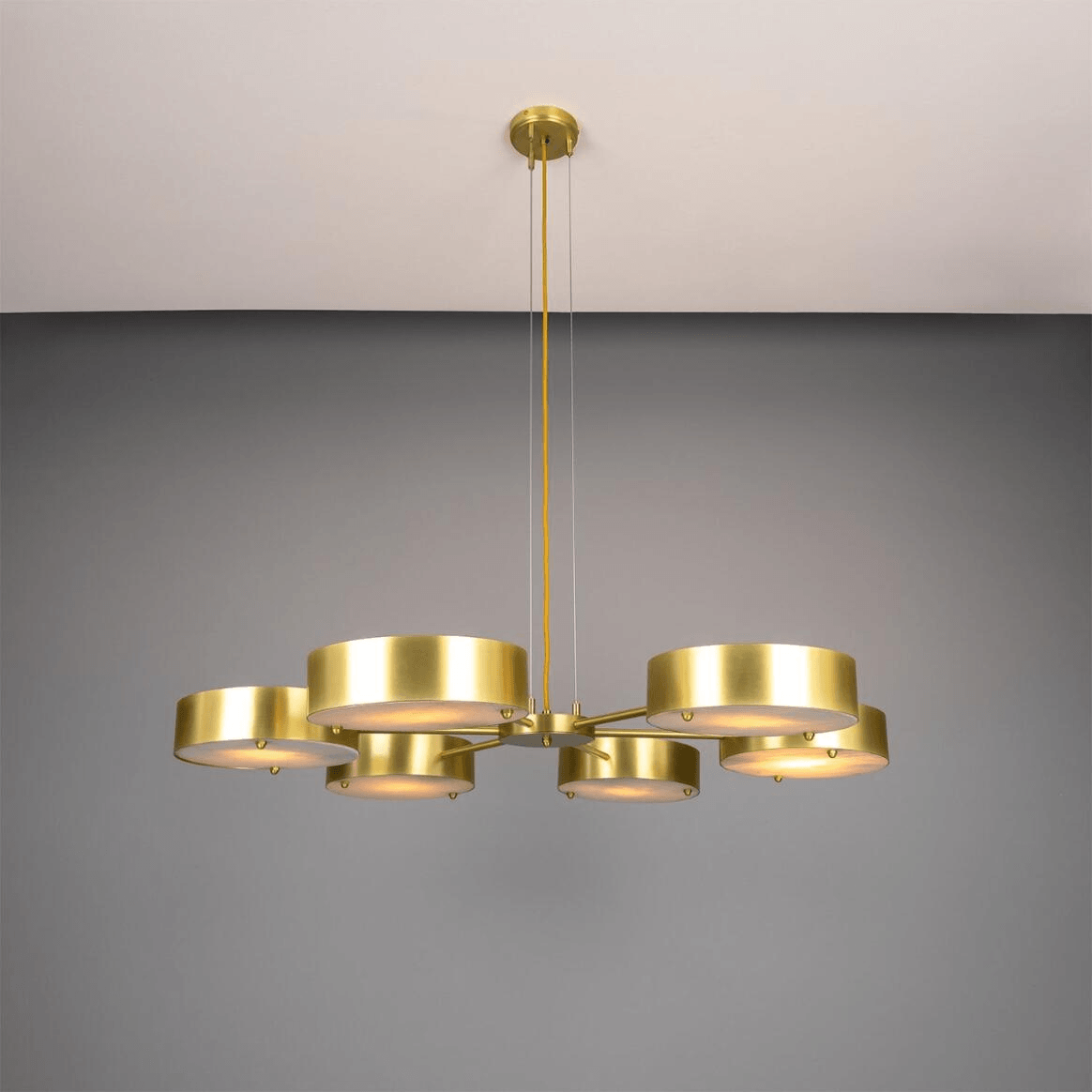 Mullan Stirling Alabaster Chandelier - Satin Brass Finish