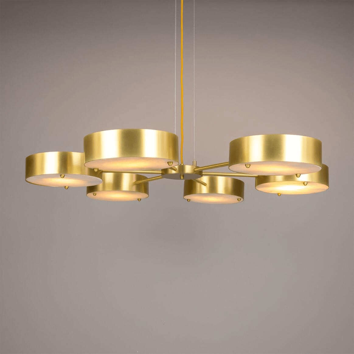 Mullan Stirling Alabaster Chandelier - Satin Brass Finish