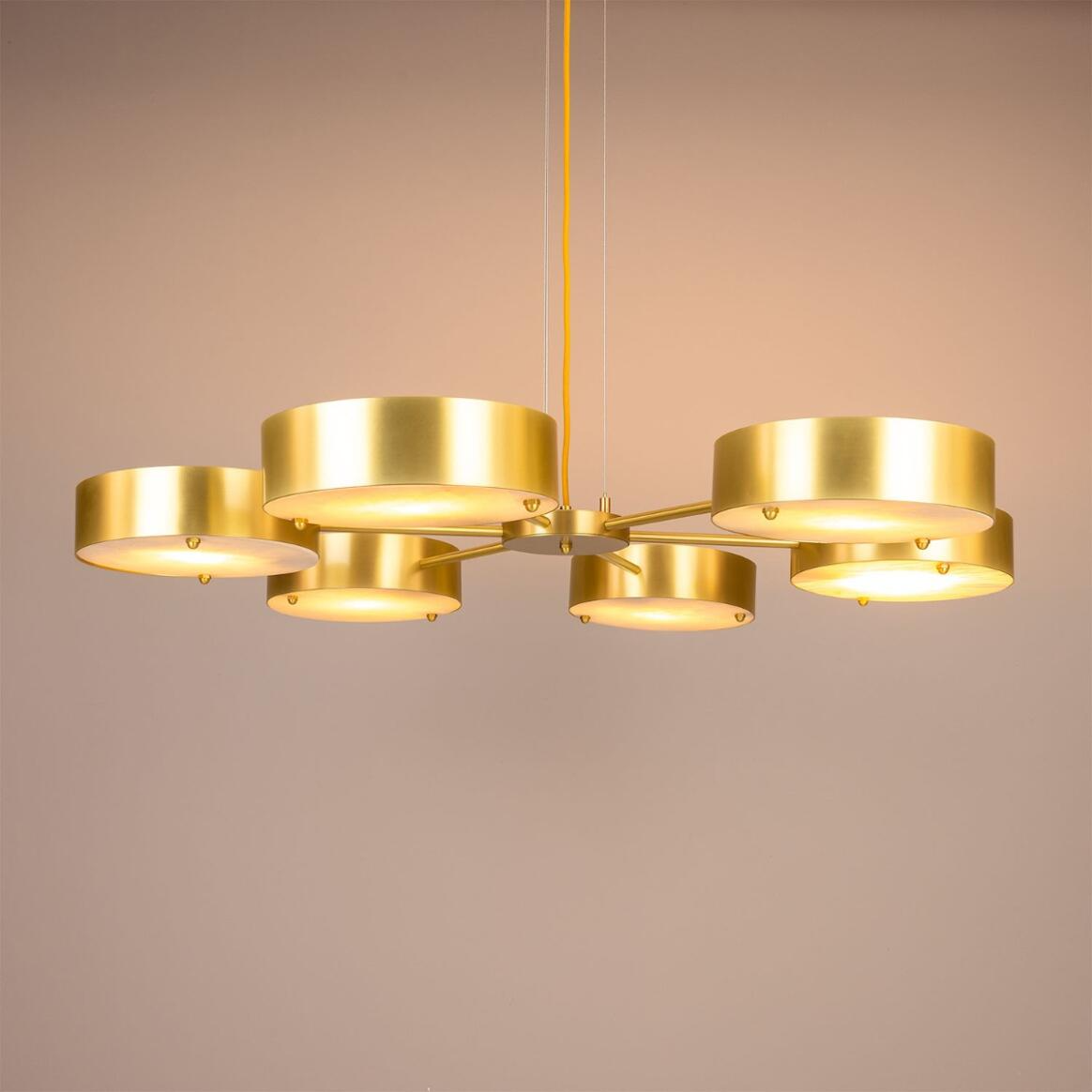 Mullan Stirling Alabaster Chandelier - Satin Brass Finish