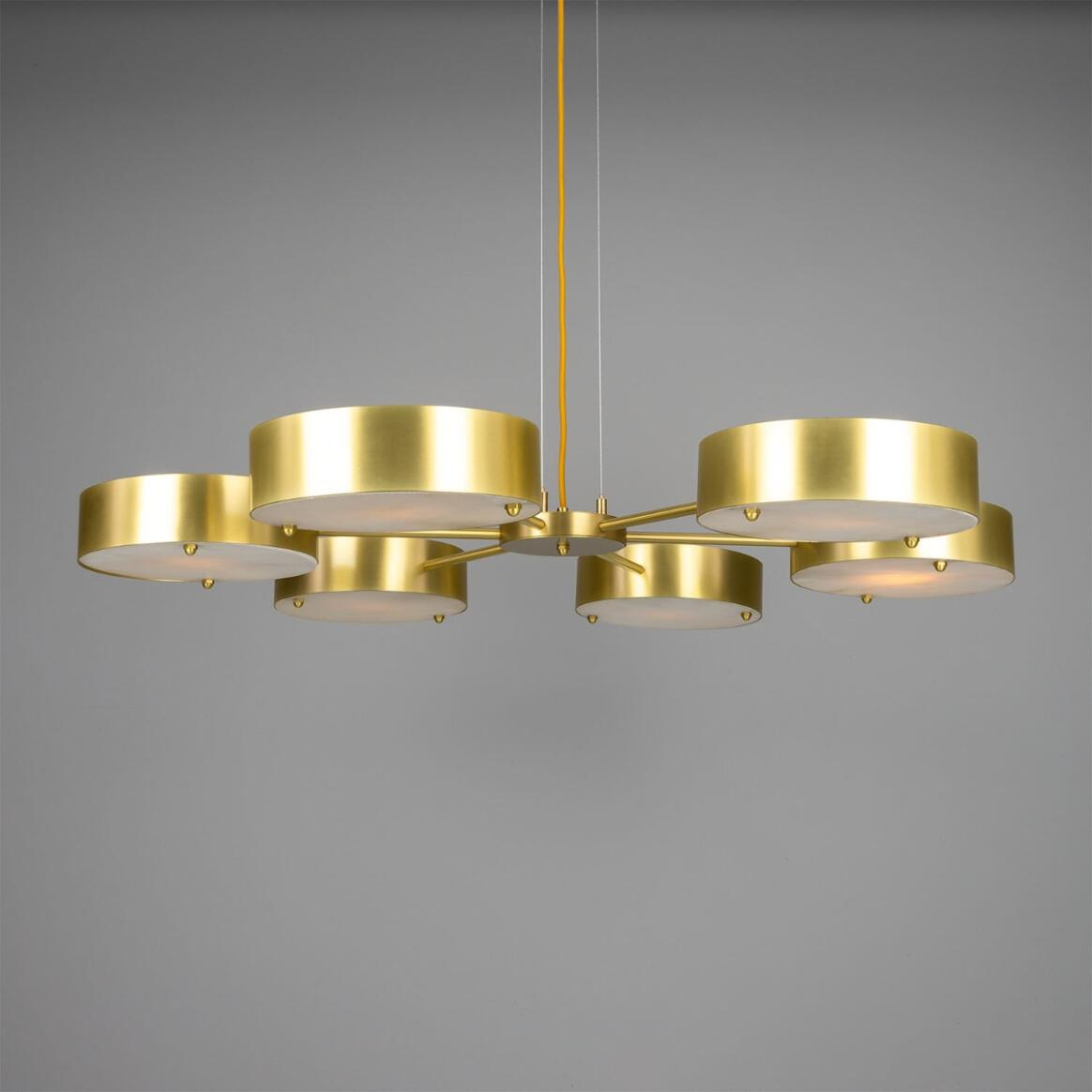 Mullan Stirling Alabaster Chandelier - Satin Brass Finish