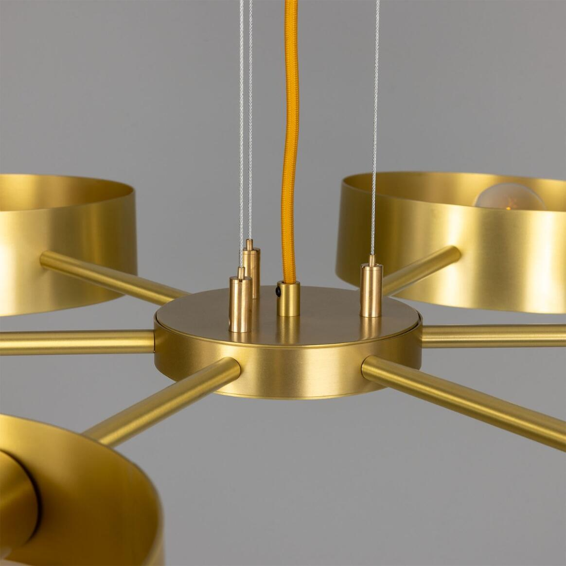 Mullan Stirling Alabaster Chandelier - Satin Brass Finish