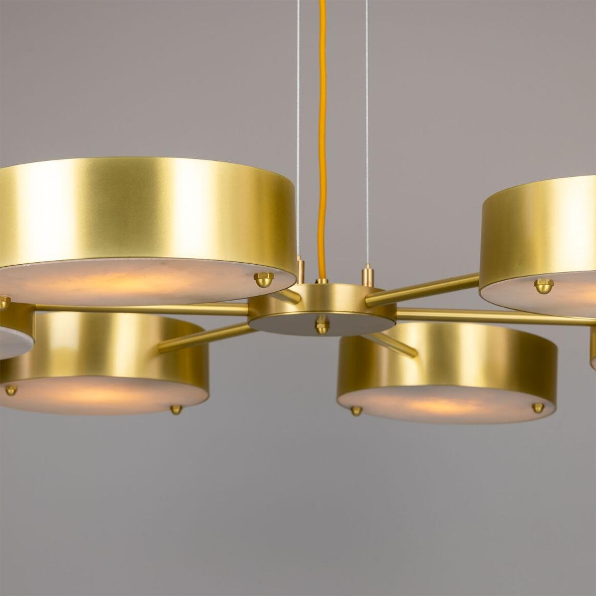 Mullan Stirling Alabaster Chandelier - Satin Brass Finish