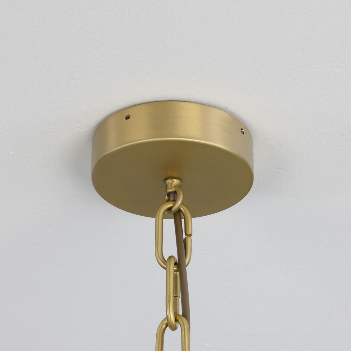 Mullan Edinburgh Alabaster and Brass Chandelier 12-Light - Powder-Coated White Finish