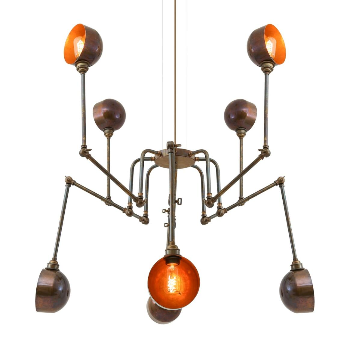 Mullan San Jose Eight-Arm Brass Chandelier - Antique Brass Finish