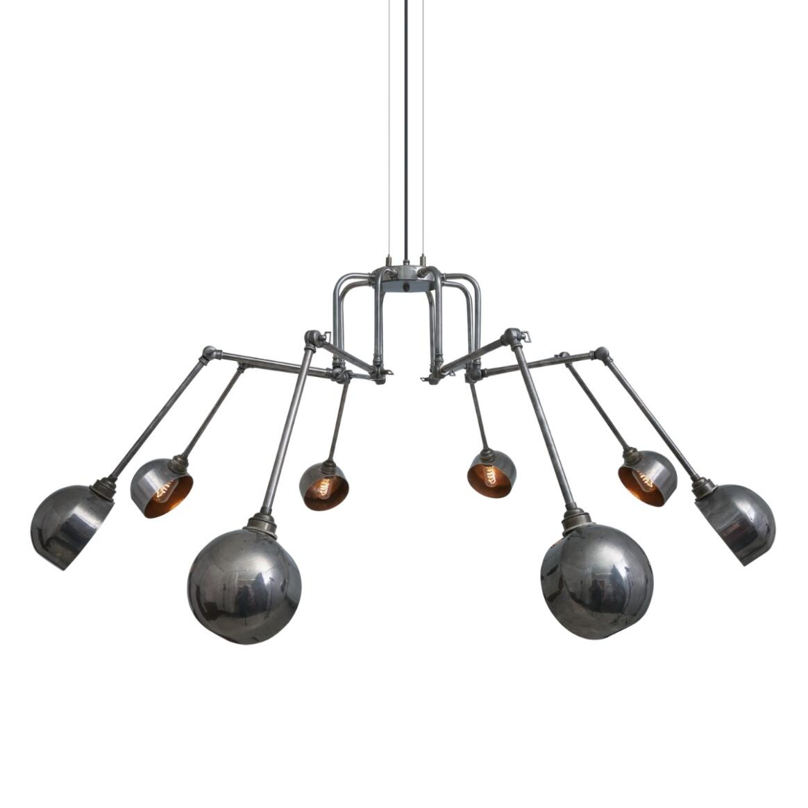 Mullan San Jose Eight-Arm Brass Chandelier - Antique Silver Finish