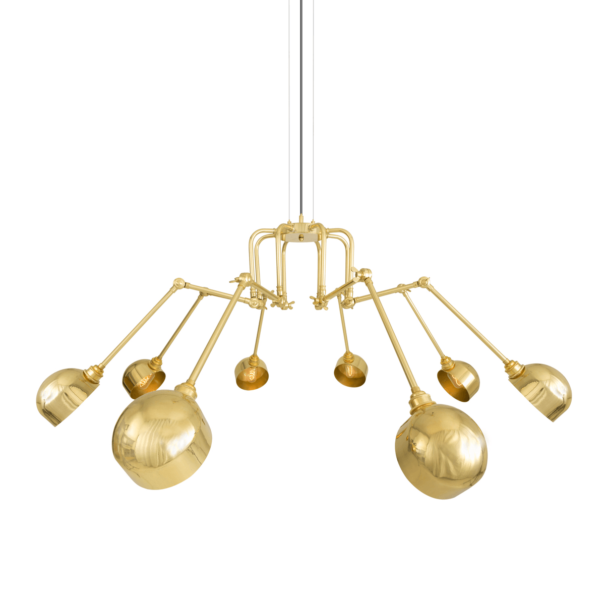 Mullan San Jose Eight-Arm Brass Chandelier - Polished Brass Finish