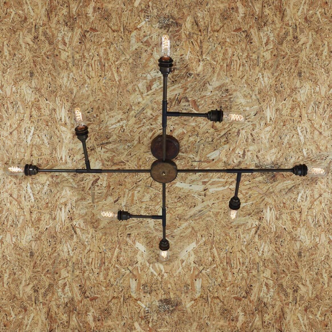 Mullan San Felipe Vintage Flush Chandelier Eight-Arm - Antique Brass Finish