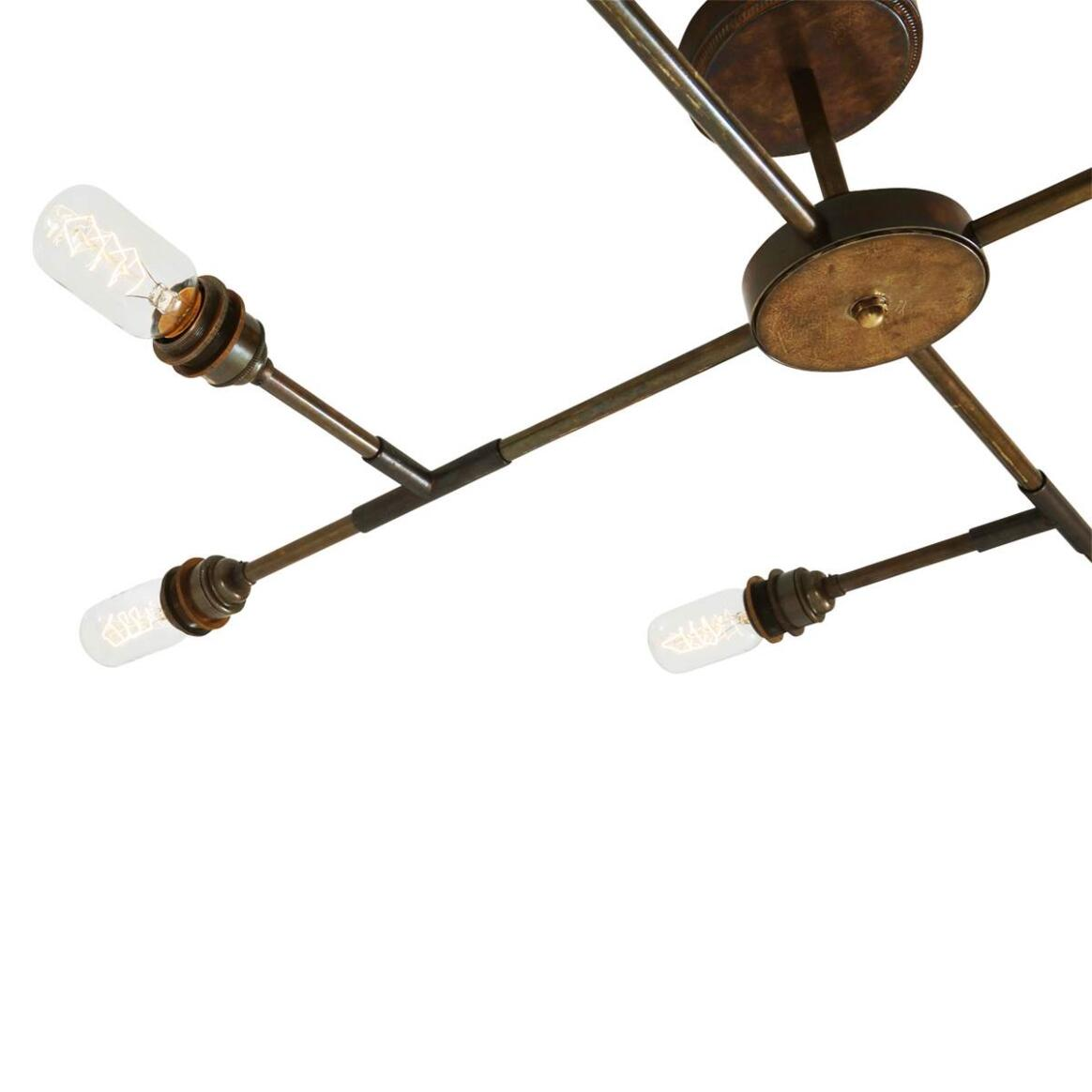 Mullan San Felipe Vintage Flush Chandelier Eight-Arm - Antique Brass Finish
