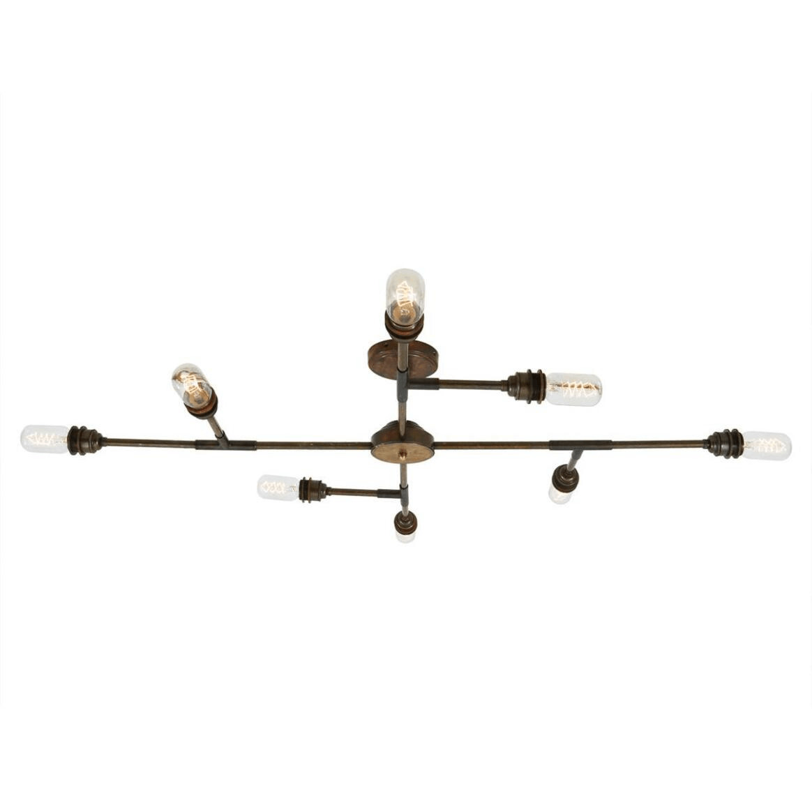 Mullan San Felipe Vintage Flush Chandelier Eight-Arm - Antique Brass Finish