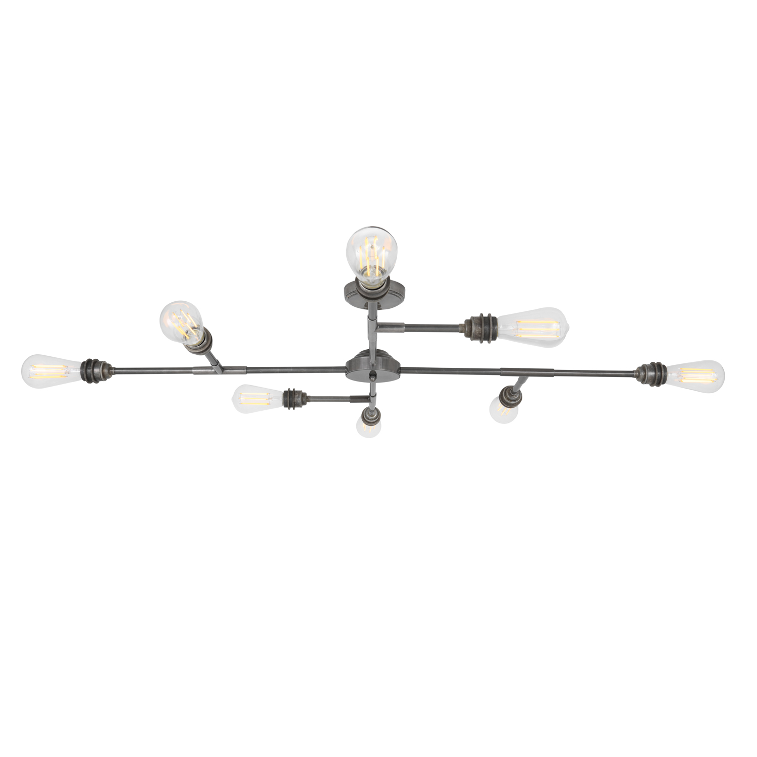Mullan San Felipe Vintage Flush Chandelier Eight-Arm - Antique Silver Finish