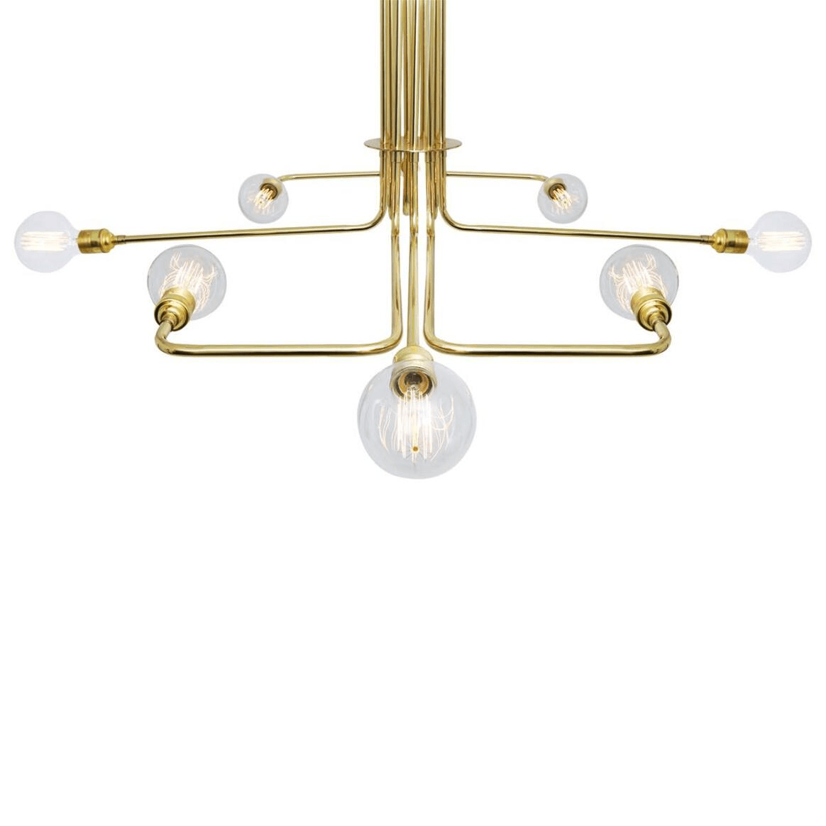 Mullan Amman Mid-Century Chandelier Eight-Arm - Polished Brass Finish