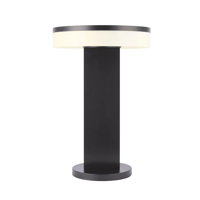 Northern Light - Capri Table Lamp - Black Grey Finish - Opal Acrylic Shade