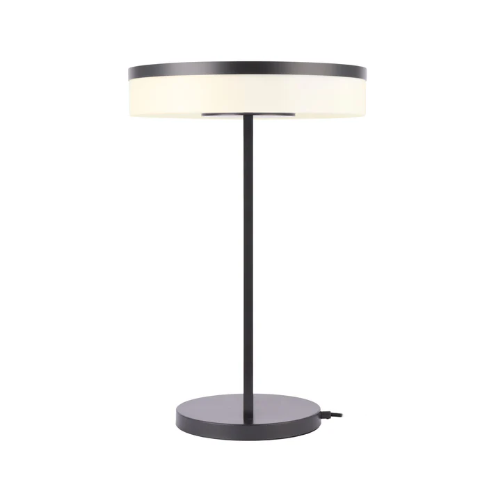Northern Light - Capri Table Lamp - Black Grey Finish - Opal Acrylic Shade
