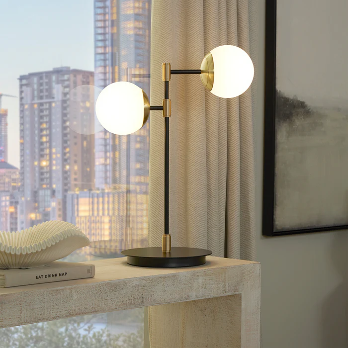 Northern Light - IO Table Lamp - Opal Finish - Matt Opal Glass Globe Ø150mm Shade