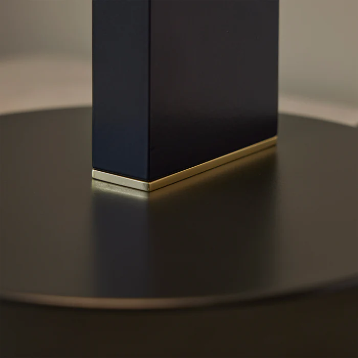 Northern Light - Turris Table Lamp - Black Grey Polished Brass Finish - White Alabaster Shade
