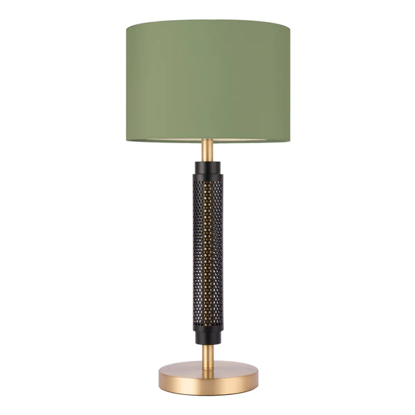 Northern Light - Walton Table Lamp Military Shade - Matt Black Finish - 10" Drum Military Shade