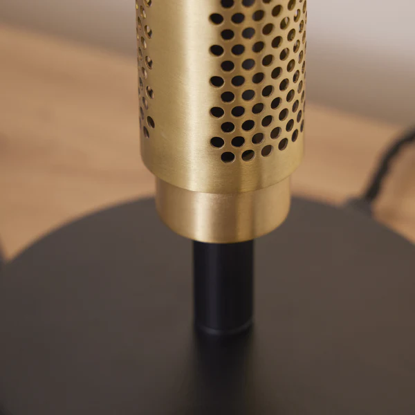 Northern Light - Walton Table Lamp Military Shade - Brushed Brass Finish - 10" Drum Military Shade