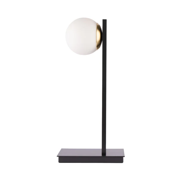 Northern Light - Jura Opal Globe Table Lamp - Black-Grey Polished Brass Finish - Matt Opal Glass Globe Ø150mm Shade