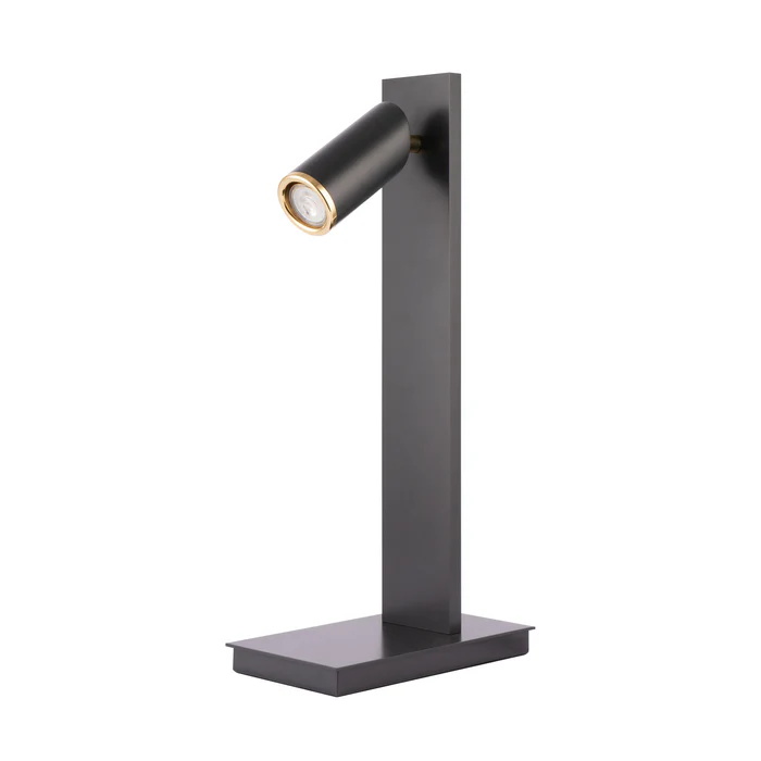 Northern Light - Jura Tubular Table Lamp - Black-Grey Polished Brass Finish