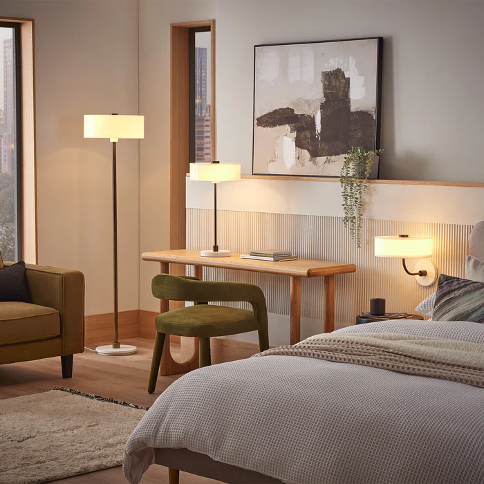 Northern Light - Verona Table Lamp - Dark Antique White Finish - 300mm Opal Acrylic Shade