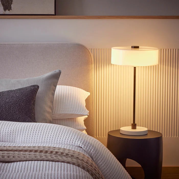 Northern Light - Verona Table Lamp - Dark Antique White Finish - 300mm Opal Acrylic Shade