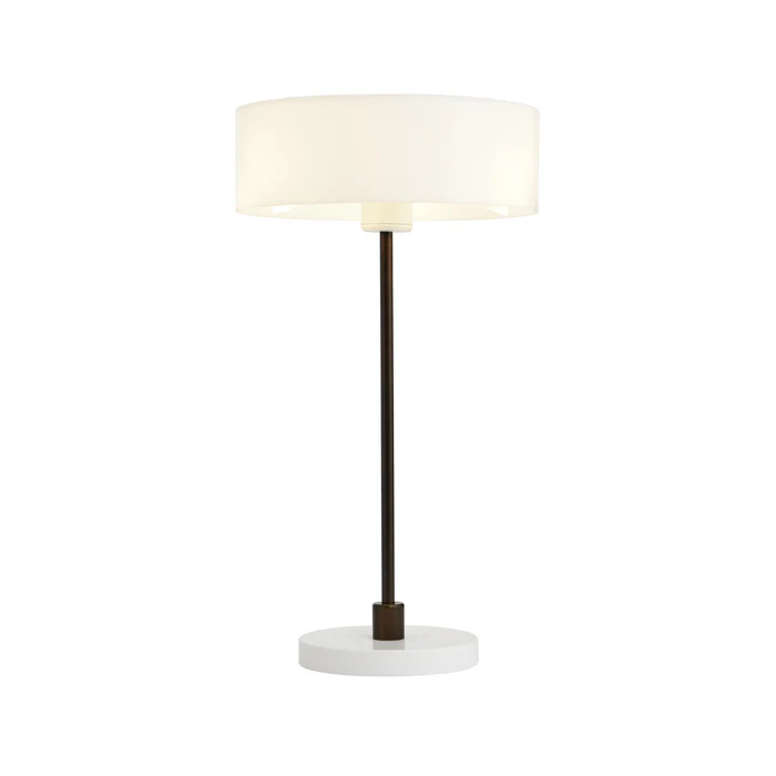 Northern Light - Verona Table Lamp - Dark Antique White Finish - 300mm Opal Acrylic Shade