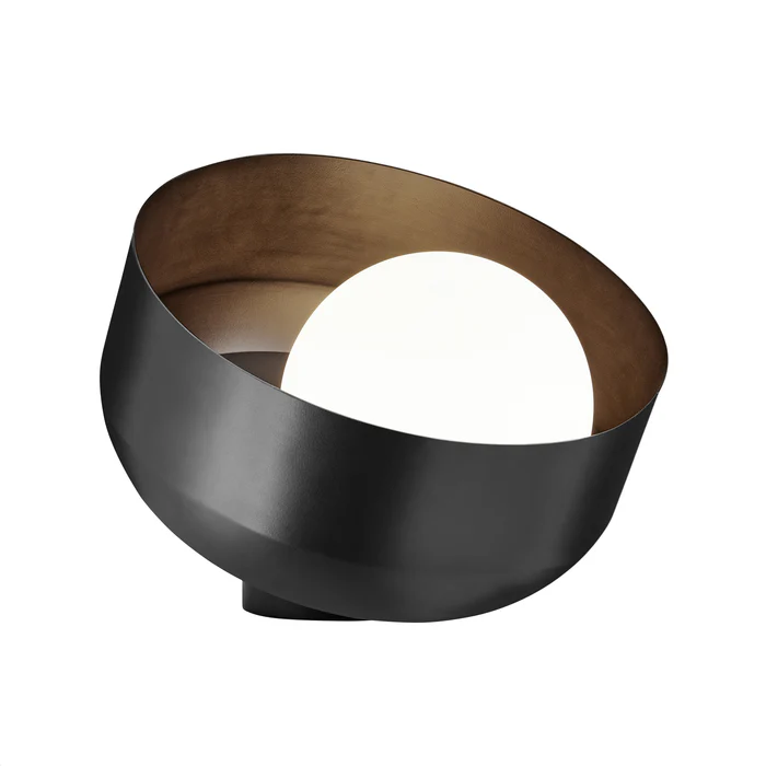 Northern Light - Bourbon Opal Table Lamp - Matt Black Finish - Matt Opal Glass Globe Ø200 mm Shade