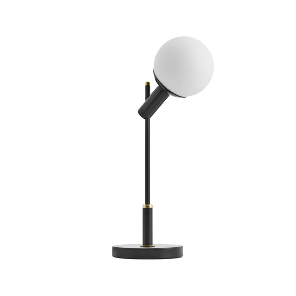 Northern Light - Lisbon Table Lamp - Black Grey Polished Brass Finish - Matt Opal Glass Globe Ø150mm Shade