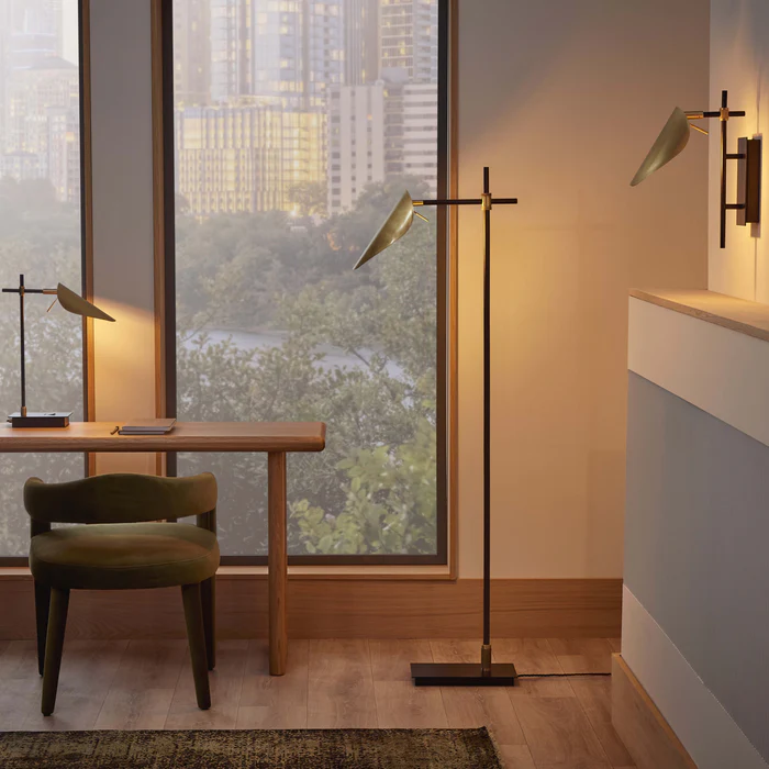 Northern Light - Axl Table Lamp - Brushed Brass Black Finish