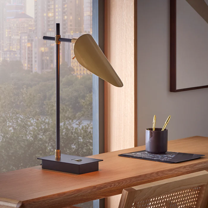 Northern Light - Axl Table Lamp - Brushed Brass Black Finish