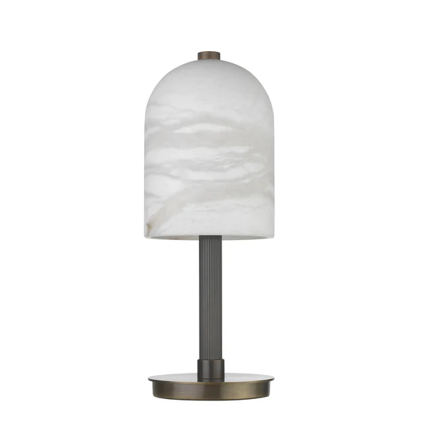 Northern Light - Tibor Table Lamp - Old English Brass Light Oiled Bronze Finish - White Alabaster Shade