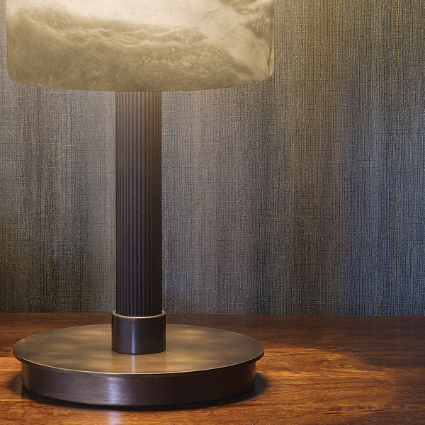 Northern Light - Tibor Table Lamp - Old English Brass Light Oiled Bronze Finish - White Alabaster Shade
