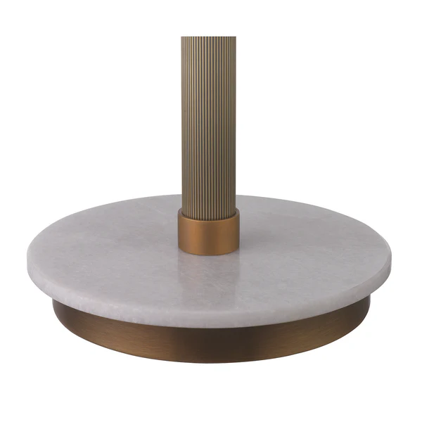 Northern Light - Heslop Table Lamp Large - Old English Brass Light White Marble Finish - 12" Cloche Snowdrift Shade