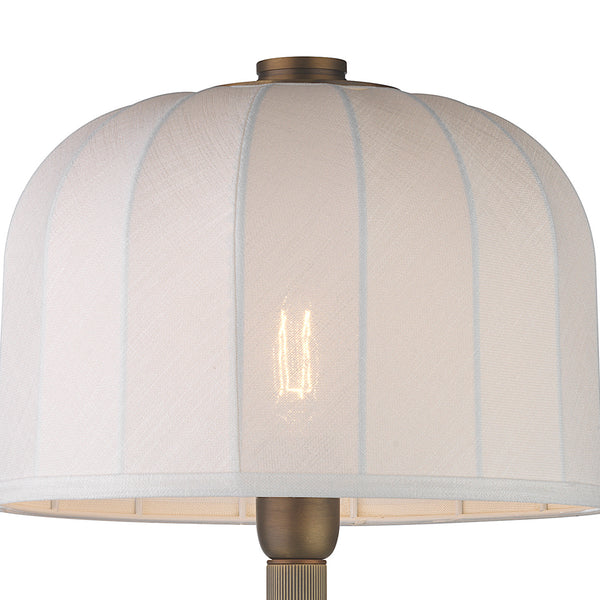 Northern Light - Heslop Table Lamp Large - Old English Brass Light White Marble Finish - 12" Cloche Snowdrift Shade