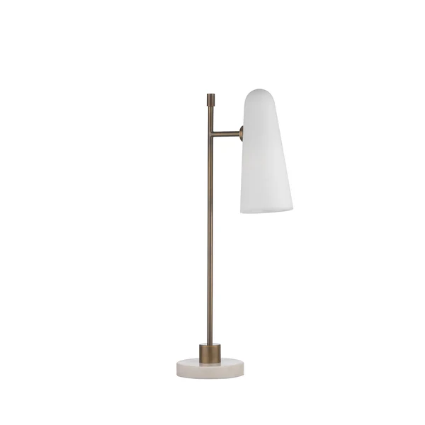 Northern Light - Brandt Table Lamp - Old English Brass Light Finish - Matt Opal Shade