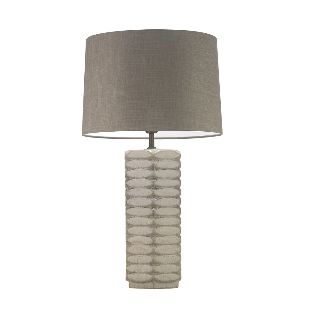 Northern Light - Balfron Table Lamp - Birch Reactive Glaze Rich Bronze Finish - 18" Soho Drum Tussah Cocoa Shade
