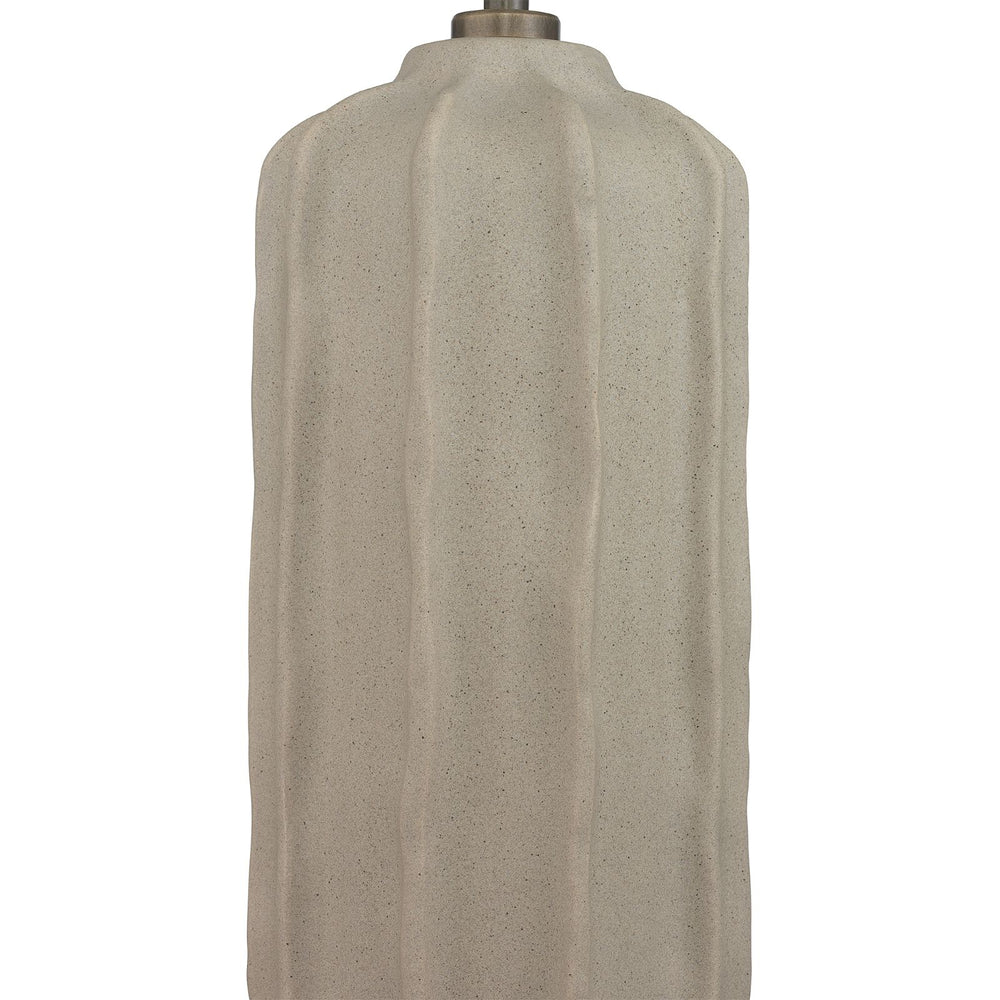 Northern Light - Chaco Table Lamp - Stipple Matt Reactive Glaze Old English Brass Light Finish - 16" Short Drum Ivory satin Shade