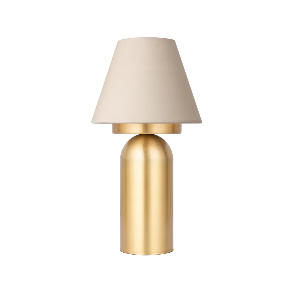 Northern Light - Bubble Rechargeable Table Lamp - Brushed Brass Finish - 6" Candle Feather Shade