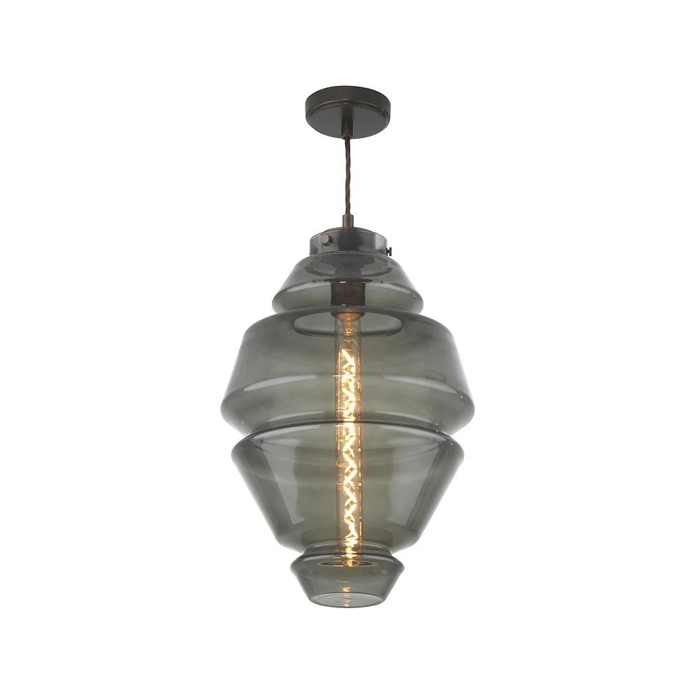 Northern Light - Otto Pendant Ceiling Lights - Anthracite Oiled Bronze Finish - Anthracite Glass Shade