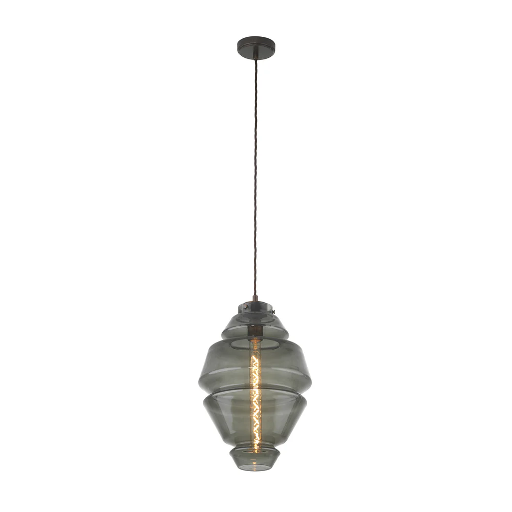Northern Light - Otto Pendant Ceiling Lights - Anthracite Oiled Bronze Finish - Anthracite Glass Shade