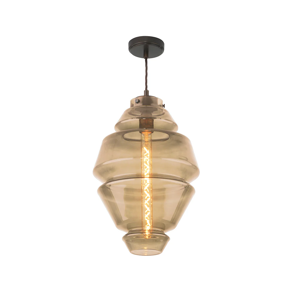 Northern Light - Otto Pendant Ceiling Lights - Smoke Oiled Bronze Finish - Smoke Glass Shade