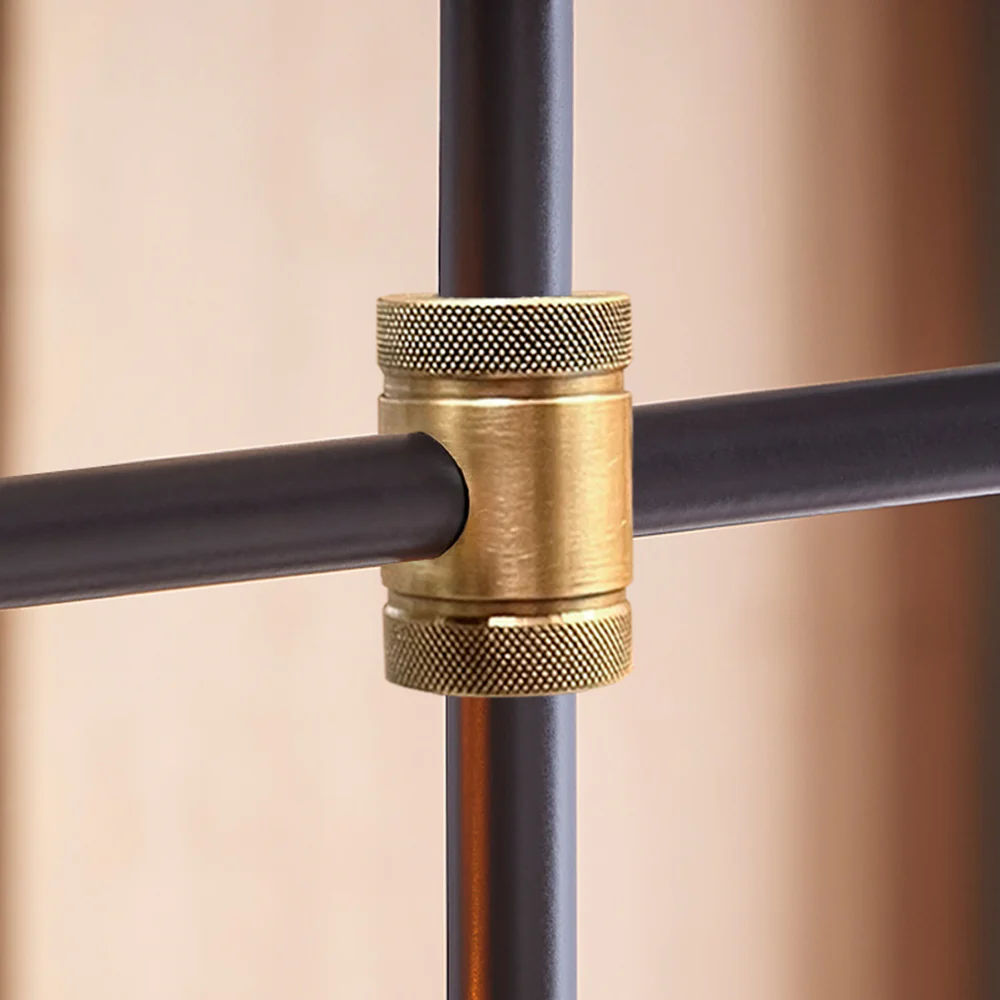 Northern Light - Axl 3 light Pendant Ceiling Lights - Brushed Brass Matt Black Finish