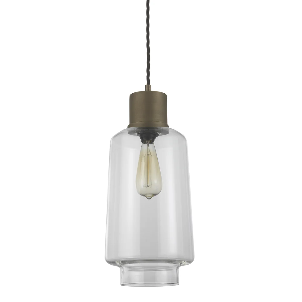 Northern Light - Levitt Pendant Ceiling Lights - Clear Brass Medium Finish - Clear Shade