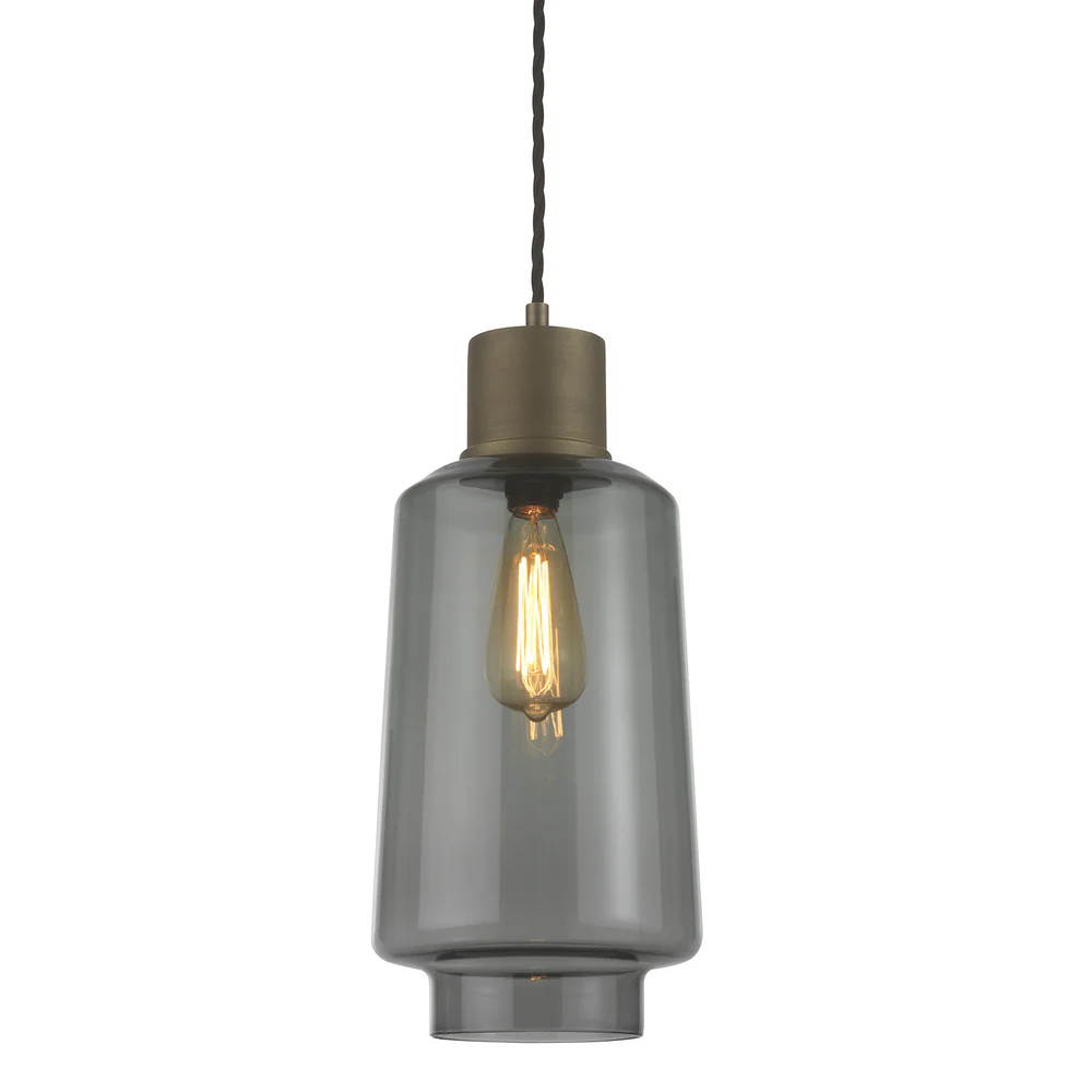 Northern Light - Levitt Pendant Ceiling Lights - Smoke Brass Medium Finish - Smoke Shade