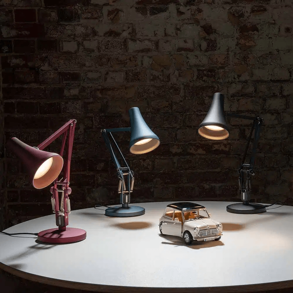 Anglepoise Light - 90 Mini Mini Desk Lamp Steel Blue - Steel Blue Finish - Arms and Aluminium Shade