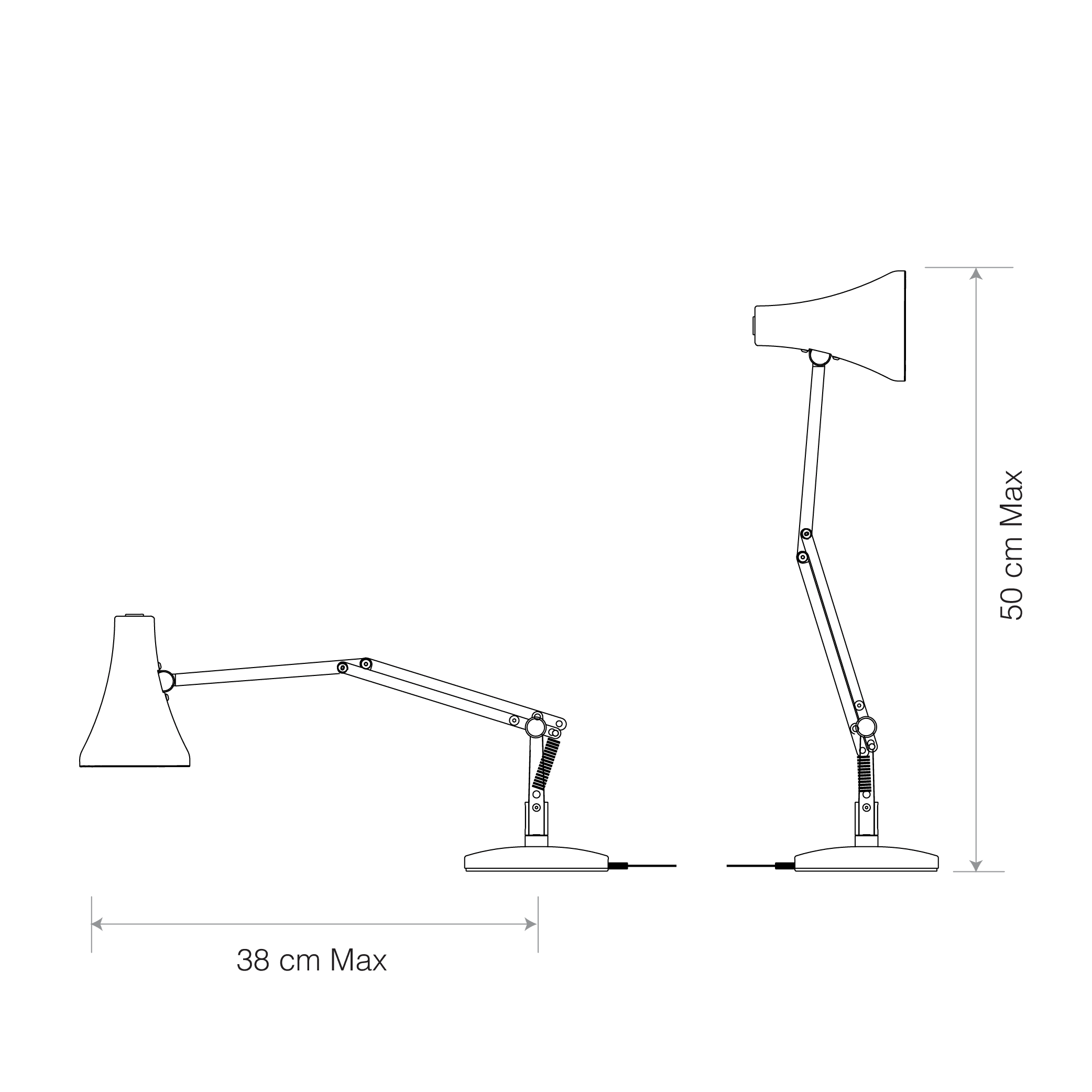 Anglepoise Light - 90 Mini Mini Desk Lamp Steel Blue - Steel Blue Finish - Arms and Aluminium Shade
