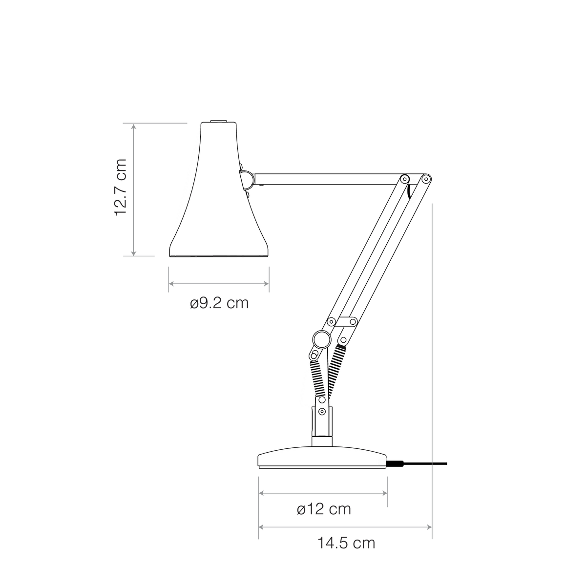Anglepoise Light - 90 Mini Mini Desk Lamp Jasmine White - Jasmine White Finish - Arms and Aluminium Shade