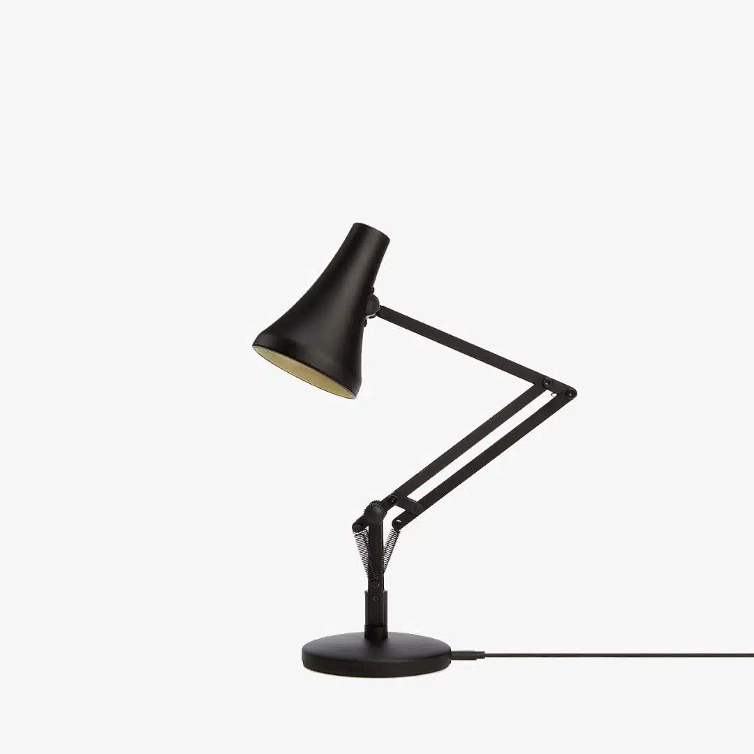 Anglepoise Light - 90 Mini Mini Desk Lamp Carbon Black - Carbon Black Finish - Arms and Aluminium Shade