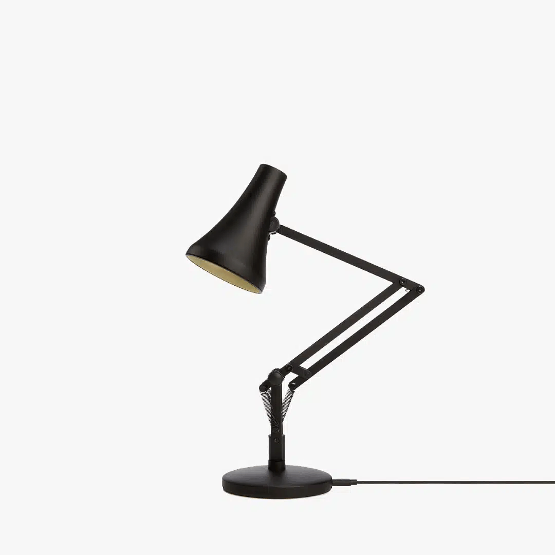 Anglepoise Light - 90 Mini Mini Desk Lamp Carbon Black - Carbon Black Finish - Arms and Aluminium Shade